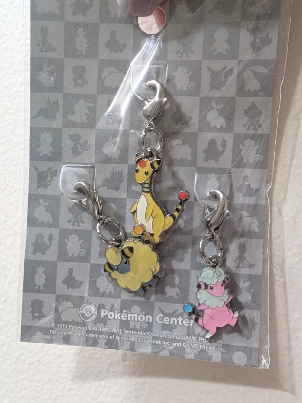 Pokemon Center Limited Metal Charm Mareep Flaaffy Ampharos Set 2012 Japan